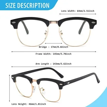 Dollger Retro Half Frame Browline Glasses for Stylish Eye Protection