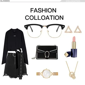 Dollger Retro Half Frame Browline Glasses for Stylish Eye Protection