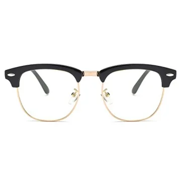 Dollger Retro Half Frame Browline Glasses for Stylish Eye Protection
