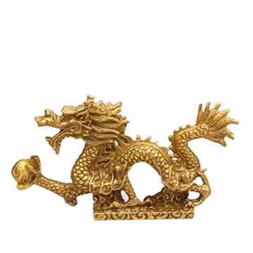Yaoyijun Feng Shui Dragon Brass Statue Sculpture for Wealth and Success
