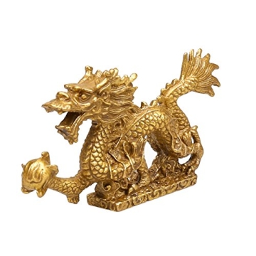 Feng Shui Brass Dragon Statue for Wealth and Protection