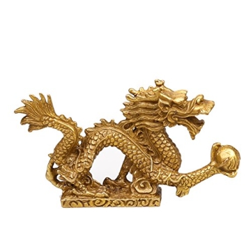 Feng Shui Brass Dragon Statue for Wealth and Protection
