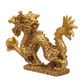 Feng Shui Brass Dragon Statue for Wealth and Protection