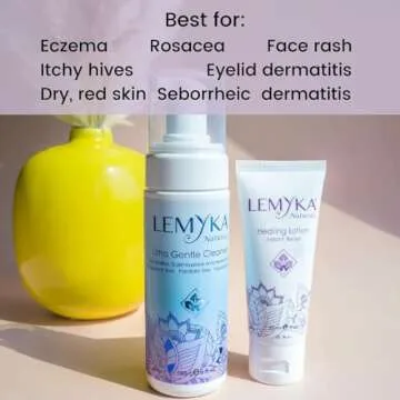 Rosacea cream -face redness relief facial rash lotion for eczema, psoriasis, hives, and dry skin, LE...