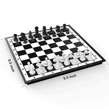 Chess Sets Travel Board Games: Magnetic Folding Chess Board with Instructions Teen Gifts Family Games Educational Toys for Kids and Adults 9.5 Inch