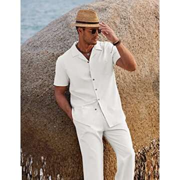 COOFANDY Men's Casual Linen 2 Piece Outfit Set - Summer Beach Ready