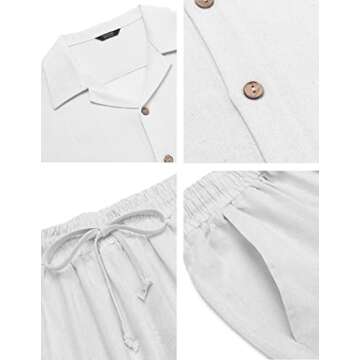 Stylish COOFANDY Men's Casual Linen Outfit Set for Summer