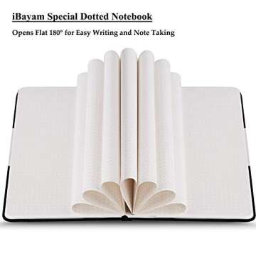 10 PACK Dotted Bullet Grid Journals Notebooks, Black Soft Hardcover, 120gsm Premium Thick Paper with Fine Inner Pocket for School Office Supplies Home Business Writing Note Taking Journaling, 5"X8.25"