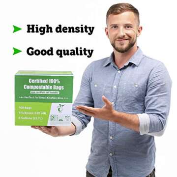 Primode 6 Gallon Compostable Bags for Food & Yard Waste