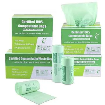 Primode 6 Gallon Compostable Bags for Food & Yard Waste