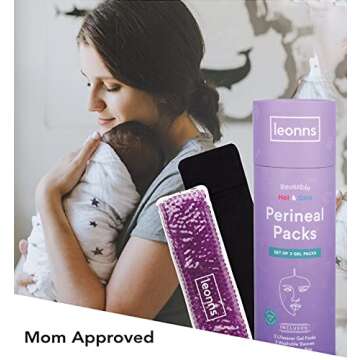 LEONNS Reusable Perineal Ice Packs for Postpartum - 3 Postpartum Ice Packs with Soft Satin Sleeves- Post Partum Relief Ice Pads with 2 in 1 Hot or Cold Pack Functionality