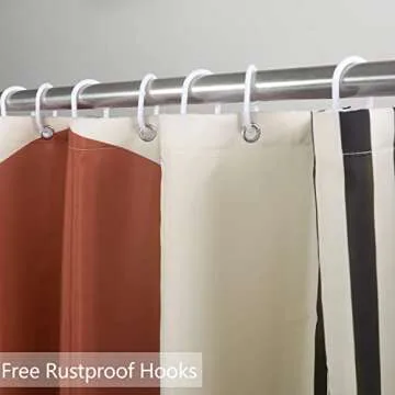 ChloropLastid Boho Shower Curtain for Bathroom Mid Century Modern Bohemian Abstract Geometric Fabric Waterproof Bathroom Shower Curtains Set 72x72 Inch