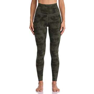 Colorfulkoala Women's High Waisted Pattern Leggings Full-Length Yoga Pants (M, Army Green Splinter Camo)