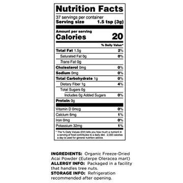 Terrasoul Superfoods Organic Acai Berry Powder, 16 Oz (Pack of 4), Freeze-Dried for Freshness, Omega Fats Boost for Smoothie Bowls, and Antioxidant-Packed Superfoods Recipes