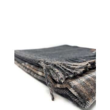 Alpaca Home | Destination Plaid Alpaca Throw Blanket | 100% Baby Alpaca Wool | 6.6 Feet Long X 4.25 ...