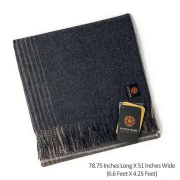 Alpaca Home | Destination Plaid Alpaca Throw Blanket | 100% Baby Alpaca Wool | 6.6 Feet Long X 4.25 Feet Wide | Hypoallergenic, Soft & Cozy (Gotham)