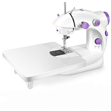 Portable Sewing Machine with Extension Table and Light,Mini Handheld Sewing Machine with Upgraded,Tw...
