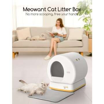 MeoWant Self-Cleaning Cat Litter Box – Automatic & Smart with APP Control and Odor Control Feature...