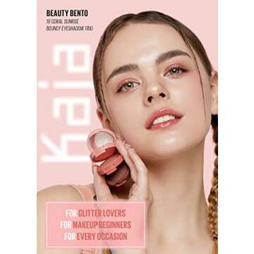 KAJA Beauty Bento Collection - Coral Sunrise | 3-in-1 Colorful Eyeshadow Trio | Perfect for All Skin...