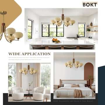 BOKT Vintage 6-Light Sputnik Chandelier Gold Pendant