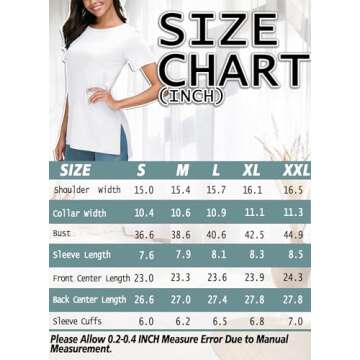 Herou White High Low Tops for Women Summer Casual Short Sleeve T-Shirts Tees with Side Split White X-Large