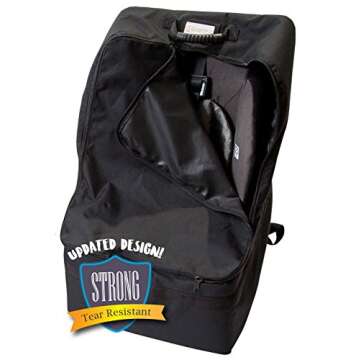 Zohzo Car Seat Travel Bag - Adjustable Padded Backpack for Car Seats (Black)