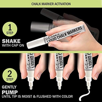 Kassa White Chalk Markers - Erasable & Dust-Free Set