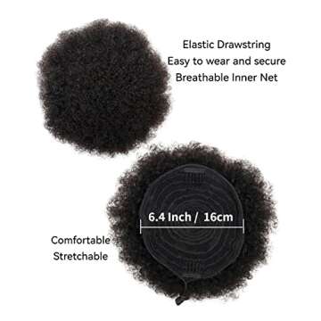 Afro Puffs Drawstring Ponytail Hair Bun Human Hairpieces Updo Hair Puff Short Kinky Curly Hair Puffs fand Children Afro Kinky Clip In Ponytail Extensions Human Hair Pieces 1 Pieces