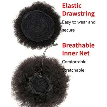 Afro Puffs Drawstring Ponytail Hair Bun Human Hairpieces Updo Hair Puff Short Kinky Curly Hair Puffs fand Children Afro Kinky Clip In Ponytail Extensions Human Hair Pieces 1 Pieces