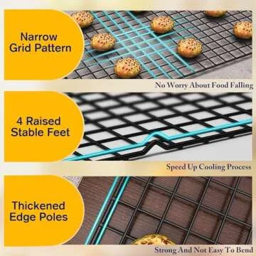 Durable 2PCS Cooling Racks - Oven & Dishwasher Safe