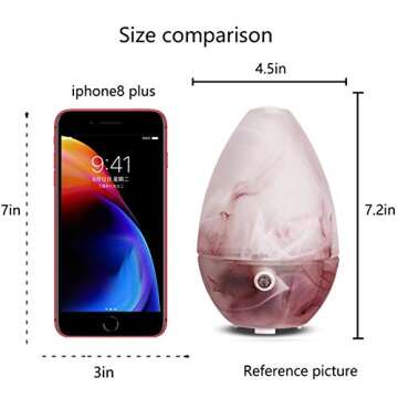 Essential oil diffuser, 120 ml Easter egg mist blue glass Aromatherapy diffuser, ultrasonic seven-color LED night lamp, guest room, indoor office, Yoga Hot spring.