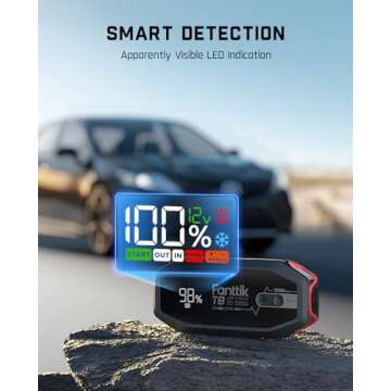 FANTTIK T8 2000 Amps Jump Starter,12000mAh Car Battery Pack for Up to 7.0L Gasoline and 5.0L Diesel Engines with LED Display,30W Fast Charging, 12V Extreme Safe Lithium Jump Starter