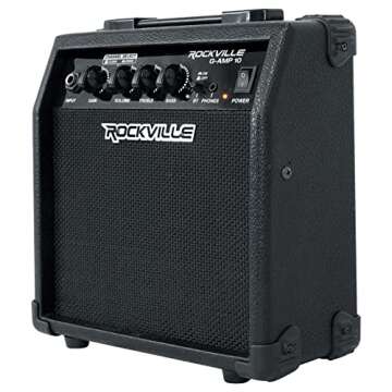 Rockville Watt Guitar Amplifier Dual Input Combo Amp Bluetooth/Delay