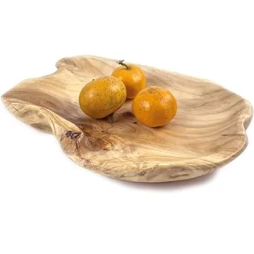 EWIEGEER Hand-Carved Wooden Serving Tray for Fruits
