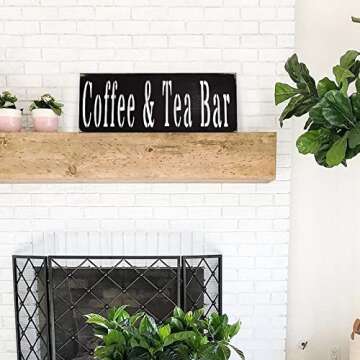 Rustic Coffee Sign for Kitchen and Coffee Bar