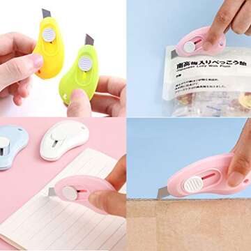 Kawaii 12 Pcs Mini Utility Knives Box Cutter Set