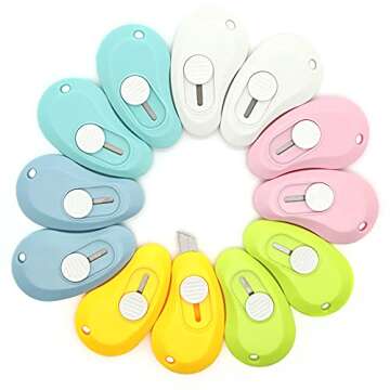 Kawaii 12 Pcs Mini Utility Knives Box Cutter Set