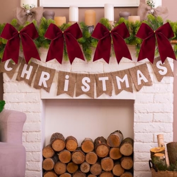 Ohapishop 15 Velvet Christmas Bows for Elegant Decor