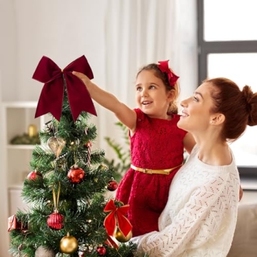 Ohapishop 15 Velvet Christmas Bows for Elegant Decor