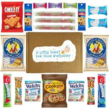 Hangry Kit Birthday Snack Box - (20 CT) Happy Birthday Gift Basket Care Package - Contains Birthday Snacks, Cookies, Chips, Candy. Party Variety Gift Box. (Funny 1)