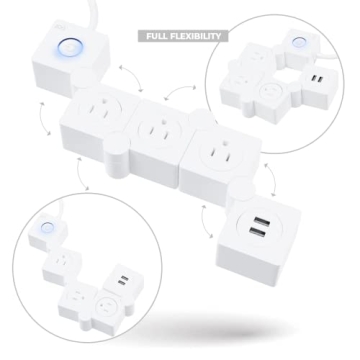 iJoy Flexible Power Strip with USB Ports and Extension Cord