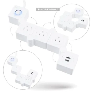 iJoy Flexible Power Strip with USB Ports and Extension Cord