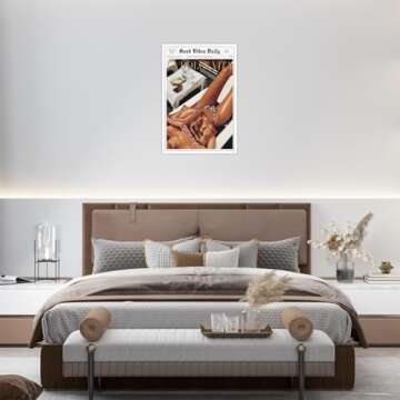 Trendy Newspaper Wall Art Vintage Good Vibes Daily Posters 60s La Dolce Vita Poster Beach Vibe Funky Aesthetic Retro Trippy Art Canvas Prints Painting for Cool Girl Room Home Dorm Decor 12x16inch Unframed