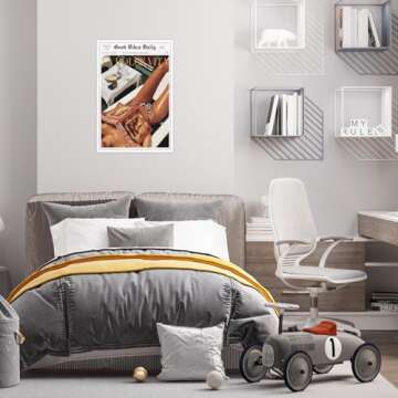 Trendy Newspaper Wall Art Vintage Good Vibes Daily Posters 60s La Dolce Vita Poster Beach Vibe Funky Aesthetic Retro Trippy Art Canvas Prints Painting for Cool Girl Room Home Dorm Decor 12x16inch Unframed