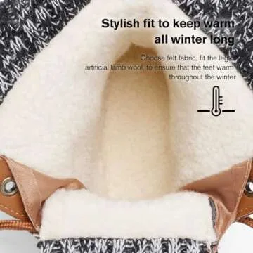 ALEADER Womens Snow Boots Duck Waterproof Boots Insulated Warm Brown Cold Weather Grey 9 M US Women