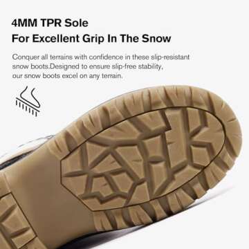 ALEADER Womens Snow Boots Duck Waterproof Boots Insulated Warm Brown Cold Weather Grey 9 M US Women