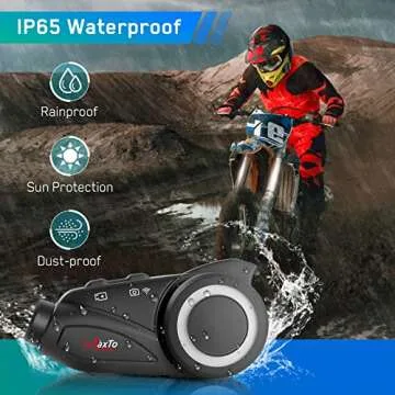 MAXTO Motorcycle Bluetooth Headset with Camera 1080P HD, M3 Upgraded 360°Adjustable Clip, 6 Riders 3280Ft Motorcycle Communication Systems Group Intercoms, WiFi Transit/FM funtion, IP65 Waterproof