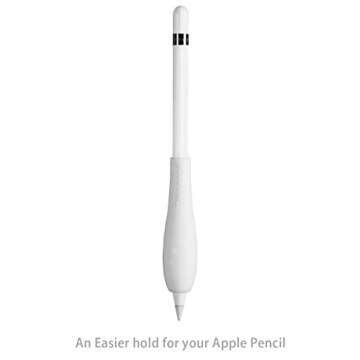 Tranesca Ergonomic Grip Holder for Apple Pencil 1st & 2nd Generation - (Black+White+Orange - 3 in a ...