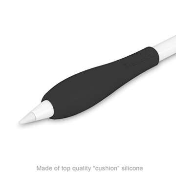 Tranesca Ergonomic Grip Holder for Apple Pencil 1st & 2nd Generation - (Black+White+Orange - 3 in a Pack)