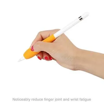 Tranesca Ergonomic Grip Holder for Apple Pencil 1st & 2nd Generation - (Black+White+Orange - 3 in a Pack)